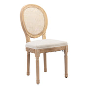 French Style Solid Wood Dining Chairs Set of 2, Elegant Oval Back Kitchen Side Chairs for Dining Room & Living Room