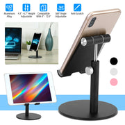 Cell Phone Stand Universal Tablets Phones Stand Holder Height Angle Adjustable Desktop Phone Stand No-Slip Aluminum Alloy Thick Case Friendly Phone Ho