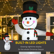 8FT Inflatable Waving Snowman with LED Lights & Built-In Fan