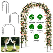 Adjustable Metal Garden Arch for Climbing Plants - 7.87ft