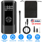Car Tire Inflator Pump Portable Car Air Compressor Corded Electric Air Pump With LED Light