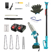 2-IN-1 Cordless Pole Saw And Mini Chainsaw With Extension Pole 21V Battery 8Ó Electric Brushless Pole Chainsaw with Auto Oiler Safety Switch 6.4LBS Li
