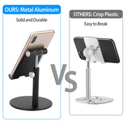 Cell Phone Stand Universal Tablets Phones Stand Holder Height Angle Adjustable Desktop Phone Stand No-Slip Aluminum Alloy Thick Case Friendly Phone Ho
