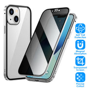 Privacy Magnetic Phone Case 360¡ Full Protection Anti Spy Phone Cover Double Sided Tempered Glass Magnet Absorption Fit for IOS Phone 12 Pro