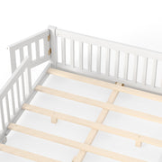 Montessori Floor Bed with Safety Guardrails and Lockable Door