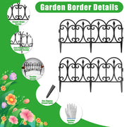 Garden Fence Panels 10-Pack with Rotatable Connectors