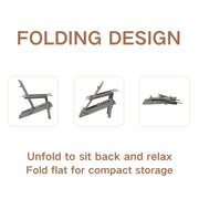 Folding Adirondack Chairs Set of 2 - Hemlock Wood Outdoor Seating