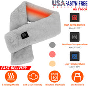 Electric Heated Scarf USB Heating Neck Wrap Unisex Winter Heated Neck Shawl Soft Warm Scarves with  3 Heating Modes