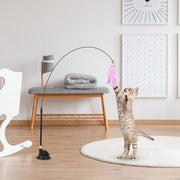 Interactive Cat Feather Wand Toy with Suction Cup Base