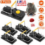 6Packs Mouse Traps Reusable Rat Rodent Killer Effective Pest Control Mouse Catcher Mice Snap Kill Trap