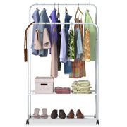 Garment Hanging Rack Clothing Hanging Rail Pillow Shoe Display Organizer Stand Rolling Wheel Clothes Organizer