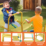 3-Seat Rocking Seesaw for Kids with Safety Handles & Backrests