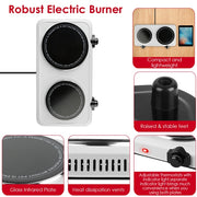 1800W Dual Burner Hot Plate – Portable Infrared Electric Cooktop