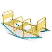 3-Seat Rocking Seesaw for Kids with Safety Handles & Backrests