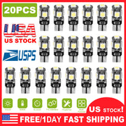20Pcs T10 SMD5050 LED Light Bulbs 6000K Wedge Light Lamps Dome Map License Plate Car Interior Festoon Lights Kits