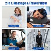 2-in-1 Heated Neck Massager Pillow – Memory Foam, 3 Speeds, Timer