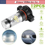 2PCS 1100LM 100W 5202 H16 LED Fog DRL Light Bulb IP68 Waterproof 20 2835 LEDs 360¡ Beam Angle 6000K White