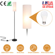 74.8in Tall Floor Lamp with Shade 3200K Warm Yellow Light Modern Standing Lamp Decorative Lamp with Foot Switch 6W Bulb for Bedroom Living Room
