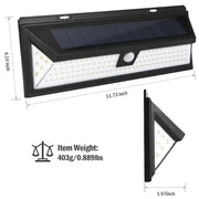 Solar Lights 118 LEDs Solar Wall Light Outdoor Motion Sensor Lamp IP65 Waterproof 120¡ Sensing 270¡Wide Lighting Angle for Garage Garden Pathway