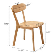 Solid Wood Dining Chair with Curved Backrest