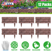 Garden Border Edging Panels 12-Pack with Rotatable Connectors