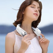 Portable Neck Cooling Fan With Type-C Charging Battery Hands-Free Bladeless Personal Fan 5 Speeds Digital Display Adjustable Neck Width for Man Woman