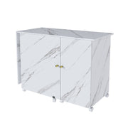 57.5" Foldable Sewing Machine Table with Storage & Casters
