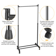 15kg/33lbs Garment Racks 3.12ft-4.80ft Height Adjustable Clothes Stand Foldable Clothes Hanger w/ Wheels Storage Shelf For Dormitory Home