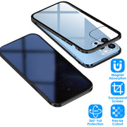Privacy Magnetic Phone Case 360¡ Full Protection Anti Spy Phone Cover Double Sided Tempered Glass Magnet Absorption Fit for IOS Phone 13 Pro
