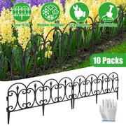Garden Fence Panels 10-Pack with Rotatable Connectors