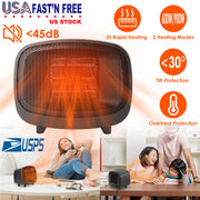 Small Electric Space Heater Portable Mini PTC Ceramic Space Heater Fan w/ Tip-Over and Overheat Protection for Bedroom Office Desk Indoor Use