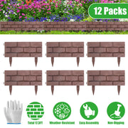 Garden Border Edging Panels 12-Pack with Rotatable Connectors