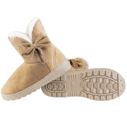 Women's Women's Snow Boots Super Soft Fabric Mid-Calf Winter Shoes Thickened Plush Warm Lining Shoes with  Anti-Slip Rubber Base Bowknot