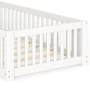 Montessori Floor Bed with Safety Guardrails and Lockable Door