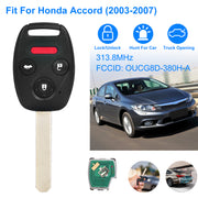 Fit For Honda Accord 2003-2007 Remote Keyless Entry Shell Button Car Key Fob Uncut Key Cover Case OUCG8D-380H-A FCCID 313.8MHz Frequency