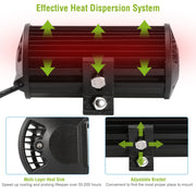 7" LED Light Bar 120W 12000LM LED Work Light Pods Offroad Driving Lights IP67 Waterproof Fog Light Spot Flood Beam for Jeep Trailer Truck Bus Boat