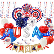4th of July Decorations Set - 57 Piece Patriotic Party Kit
