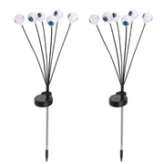 2Packs Solar Scary Eyeballs Lights Outdoor Halloween Decoration Swaying Light Halloween Path Lights Ornaments with Total 12LED IP65 Waterproof for Yar