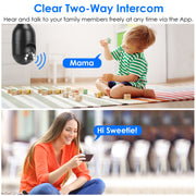 E27 WiFi Bulb Camera 1080P FHD WiFi IP Pan Tilt Security Surveillance Camera with Two-Way Audio Night Vision Motion Detection Function APP Control