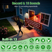 Solar Motion Sensor Alarm 129dB with 13 Sounds & LED Lights