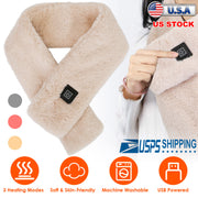 Electric Heated Scarf USB Heating Neck Wrap Unisex Winter Heated Neck Shawl Soft Warm Scarves with  3 Heating Modes