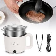 Electric Hot Pot with Steamer 1.8L Dual Power Ceramic Cooker