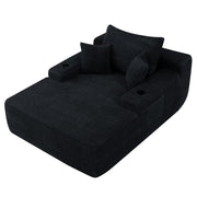 Convertible Chaise Lounge Sleeper Sofa with Cup Holders & Pillows