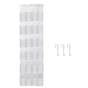 Over the Door Shoes Rack 24-Pocket Crystal Clear Organizer 6-Layer Hanging Storage Shelf for Shoes Slippers Small Toys Closet Cabinet