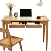 Solid Wood Desk with Drawers for Home Office