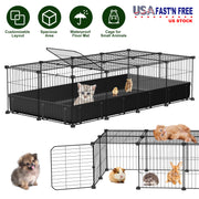 Guinea Pig Cage 47x24x12" with 20 Panels & Waterproof Mat