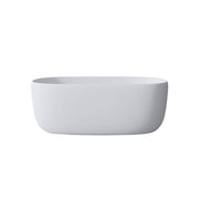51" Oval Freestanding Soaking Tub - Matte White Resin Stone