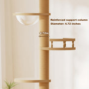 Floor-to-Ceiling Cat Tree with Adjustable Height & Sisal Post