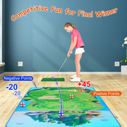 Casual Golf Game Set Indoor Outdoor Golf Pratice Mat Chipping Green Golf Yard Games for Kids Adults with 20 Sticky Golf Balls Storage Bag