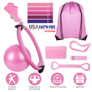 Pilates Ring Essentials Kit - 14-Piece Home Workout Set
